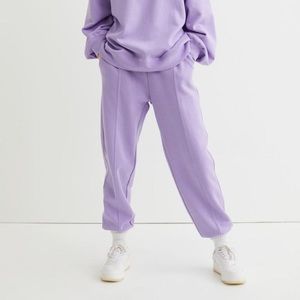 Purple Ribbed Joggers/Sweatpants